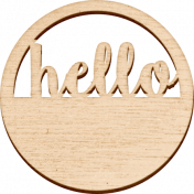 Be Bold Elements- Wooden "Hello" Circle Tag