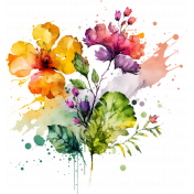 watercolor flower splatter