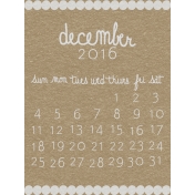 Toolbox Calendar- December Written Journal Card