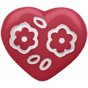 A Mother's Love- Pink Heart Button