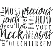 A Mother's Love- Word Art Phrase- Jewels