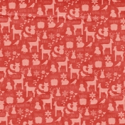 Back To Nature- Red Animal Doodle Paper