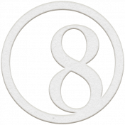 Toolbox Numbers- White Circle Number 8