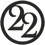 Toolbox Numbers- Black Circle Number 22