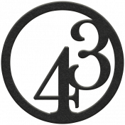 Toolbox Numbers- Black Circle Number 43