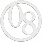Toolbox Numbers- White Circle Number 08