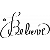 All the Princesses- Believe Calligraphy Word Art