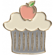 Apple Crisp- Enamel Cupcake Charm 01