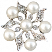 Snow & Snuggles- Pearl Brooch