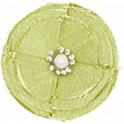 Snow & Snuggles- Light Green Fabric Flower