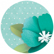 Through Thick & Thin- Teal Flower Dot 01