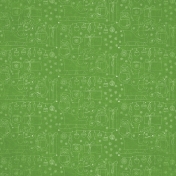 Let's Get Festive- Green Small Doodle Paper