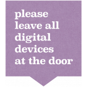 Leave Devices At Door Word Art