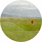 Golf Circle Course with Flag