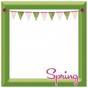 Spring Fresh Square Decorated Frame 04- Green- All Shadows