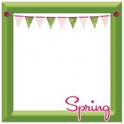 Spring Fresh Square Decorated Frame 04- Green- Inner Shadows Only