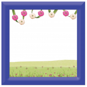 Spring Fresh Square Decorated Frame 05- Blue- All Shadows