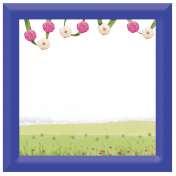 Spring Fresh Square Decorated Frame 05- Blue- Inner Shadows Only