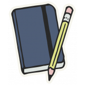 Work From Home- Pencil Book Sticker