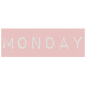 Work From Home- Monday Word Label Pink