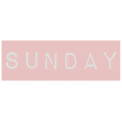 Work From Home- Sunday Word Label Pink