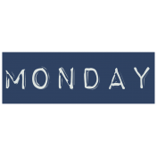 Work From Home- Monday Word Label Navy Blue