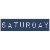 Work From Home- Saturday Word Label Navy Blue