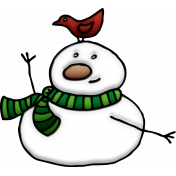 Merry Snowman With Bird Element