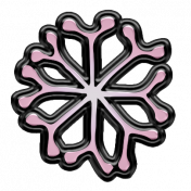 Winter Puffy Sticker Light Pink Snowflake