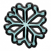 Winter Puffy Sticker Light Blue Snowflake