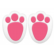 Easter Bunny Footprints Element Pink