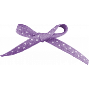 Easter Purple And White Bow Element