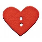Enjoy Each Moment- Coral Leather Heart Button