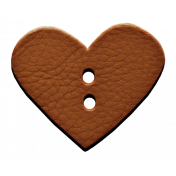 Enjoy Each Moment- Brown Leather Heart Button