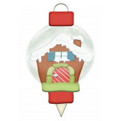 Christmas Gingerbread House Ornament Element