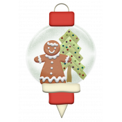 Christmas Gingerbread Girl Ornament Element