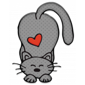 Cute Gray Cat Sticker 1