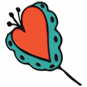 Cute Heart Flower Sticker
