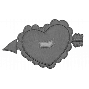 Stitched Leather Heart Template 2