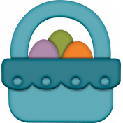 Easter- Blue Easter Basket Element