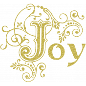 Joy Gold Glitter Word-art