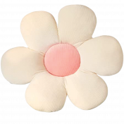 Off-white Corduroy Cushion Flower
