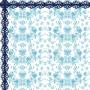 Navy Blue Floral Paper