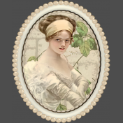 Vintage Lady in Oval Pearl Frame 1