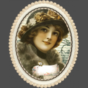 Vintage Lady in Oval Pearl Frame 2