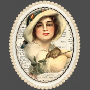 Vintage Lady in Oval Pearl Frame 4