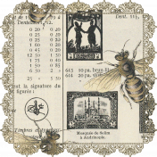 Vintage Collage Bee Mat