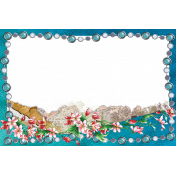 Blue Floral Torn-Edged Frame