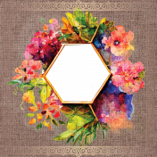 Hexagon Floral Frame