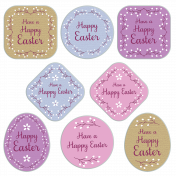 Multi-Coloured Easter Labels